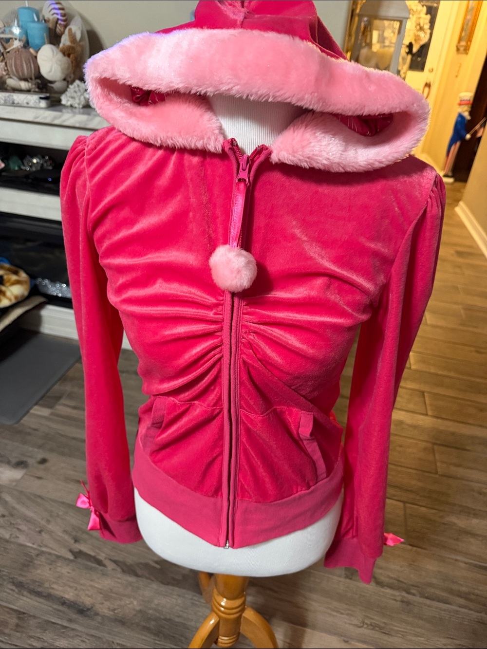 Vintage Victoria's Secret Velvet SANTA BABY hoodie, tank top & Santa hat